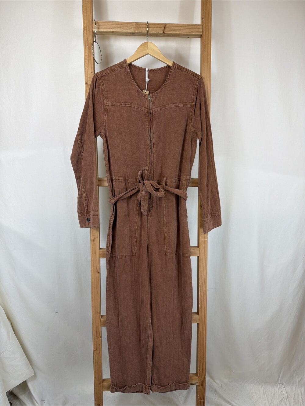 NWT Hello Nite Light Rust Long Sleeve Jumpsuit Overalls #1234 Size MED